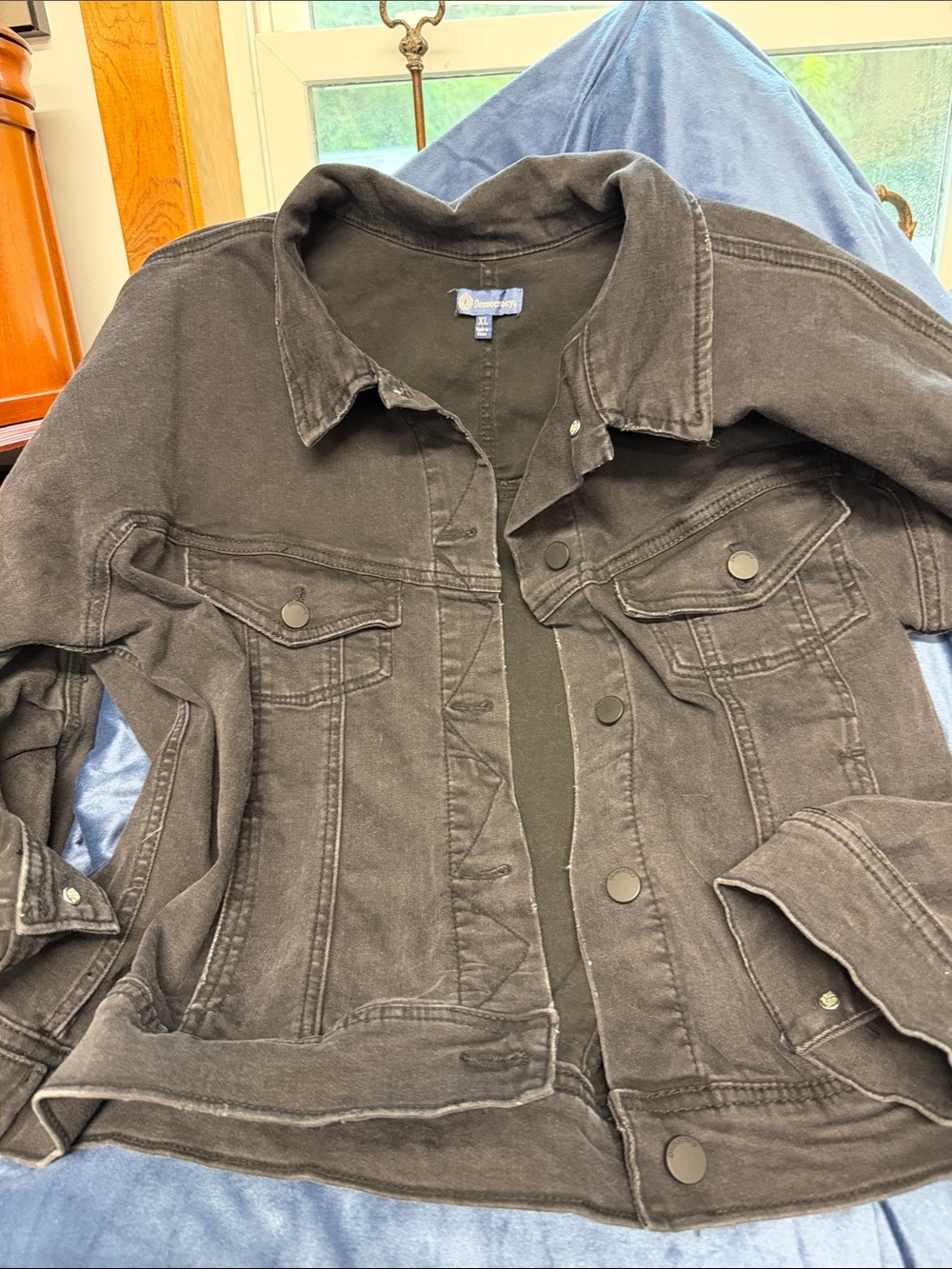 Democracy Black Washed Denim Jean Jacket